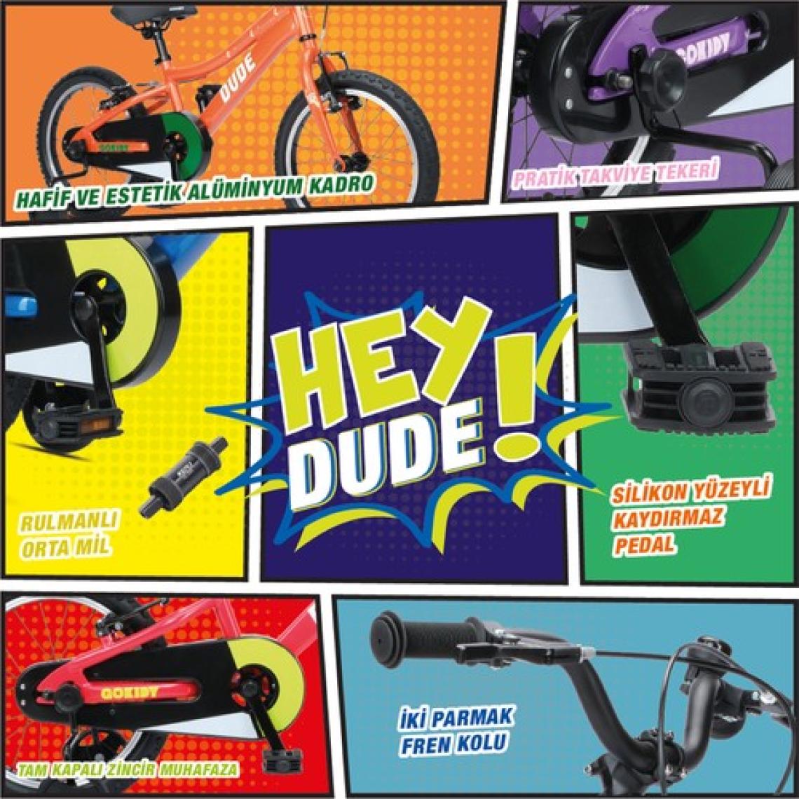 Gokidy Dude 14" Jant Çocuk Bi̇si̇kleti̇ Turuncu