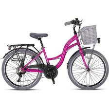Geroni Sırıo - 24" City Bike - 21 Vites - V.b. - Fuşya-Gri - Shimano