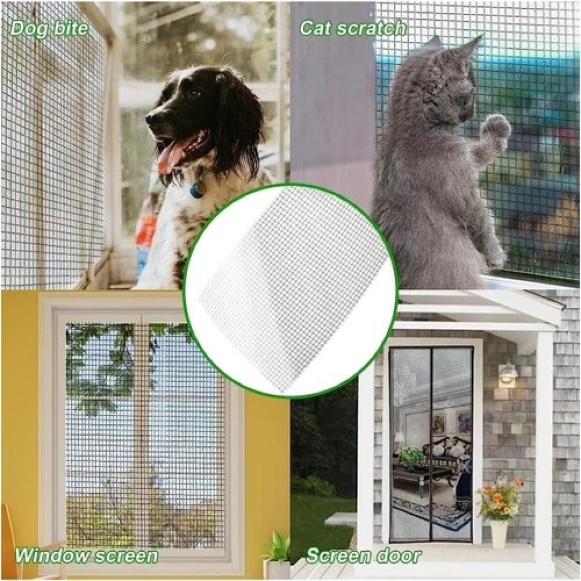 Dünya Magnet Sineklik Yaması 50 mm x 2 Mt 2 Adet Tamir Kiti Bantı , Sineklik Yama Tamir Bandı (2x2 = 4 Metre) Gri