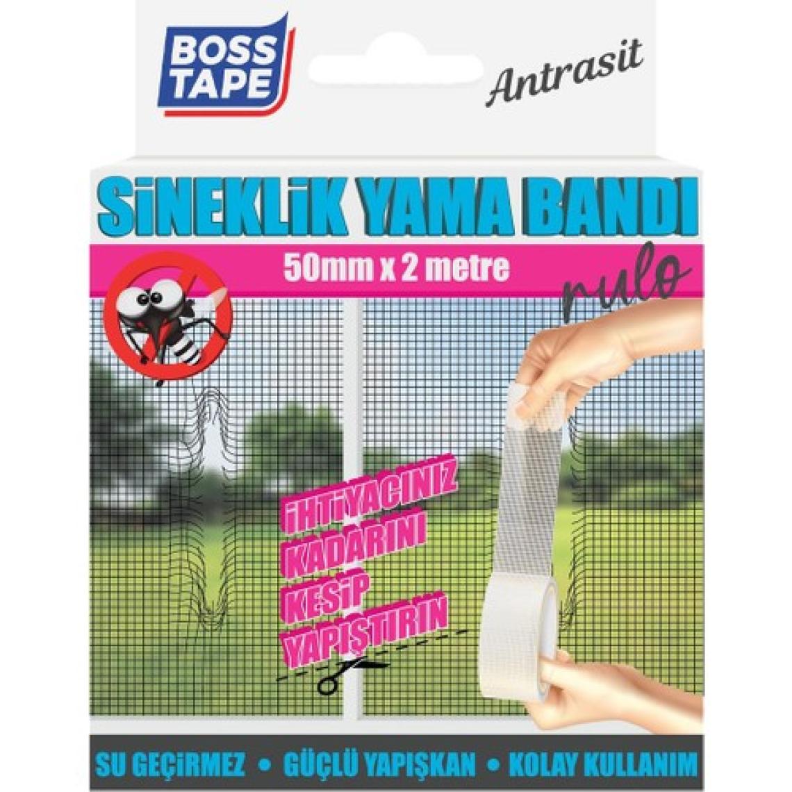 Boss Tape Sineklik Yama Tamir Rulosu Antrasit Renk EN:50mm Boy:2mt