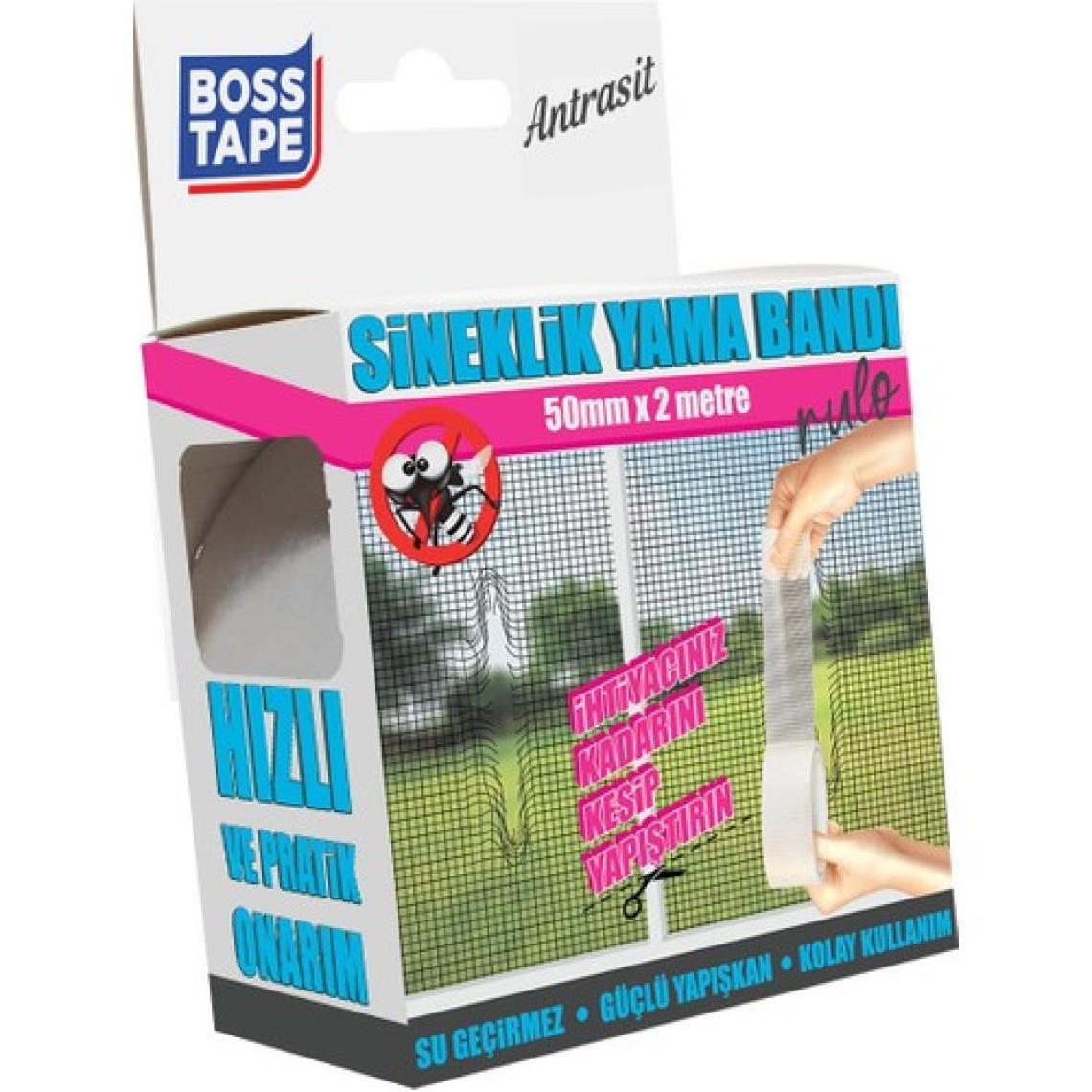 Boss Tape Sineklik Yama Tamir Rulosu Antrasit Renk EN:50mm Boy:2mt