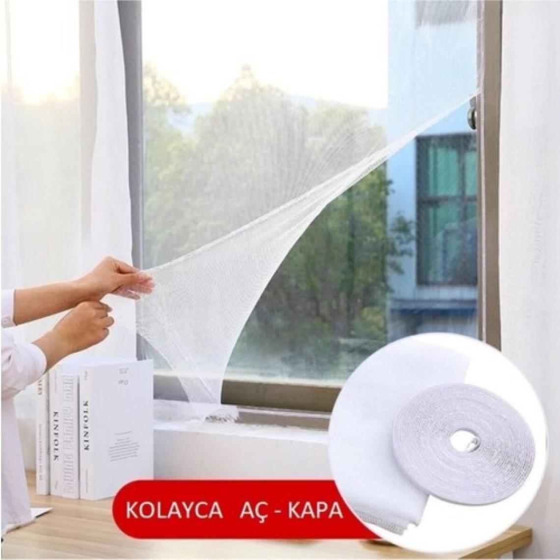 5 Adet Sineklik Yıkanabilir Pencere Sinekliği Cırt Bantlı Yapışkanlı 130CM x 150CM-SWATTER-WINDOWS