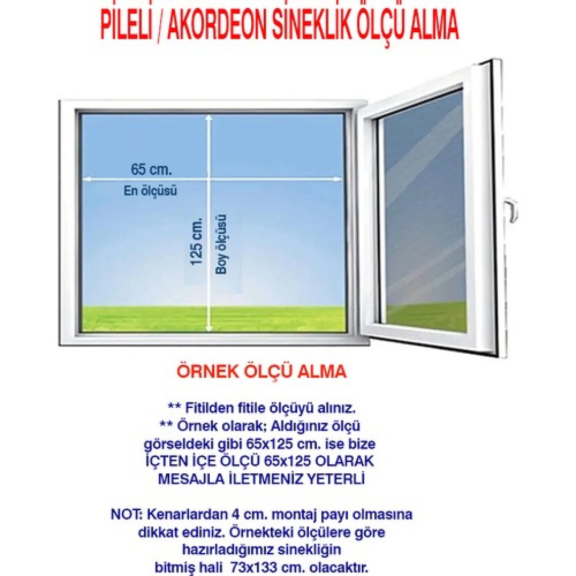 Kamataş Altınmeşe Pencere 70*130 Sineklik, İstenilen Ölçüde Pileli, Pilise Sineklik