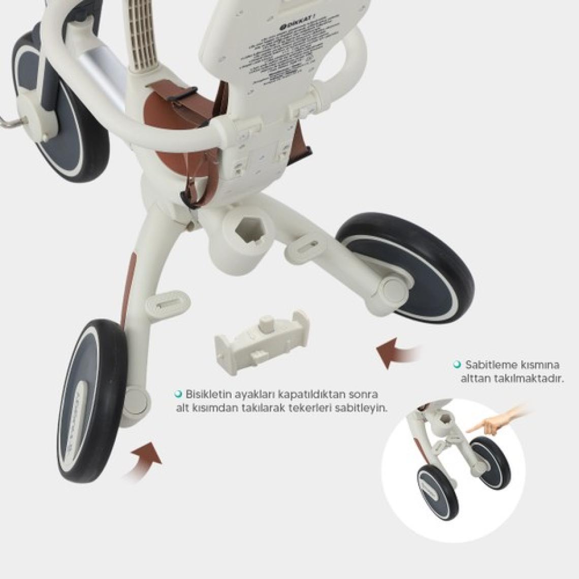 Huggy 6in1 Funtrike Siyah 3 Tekerlekli Bebek Bisikleti |ebeveyn Kontrollü, Katlanabilir ve Denge Modlu
