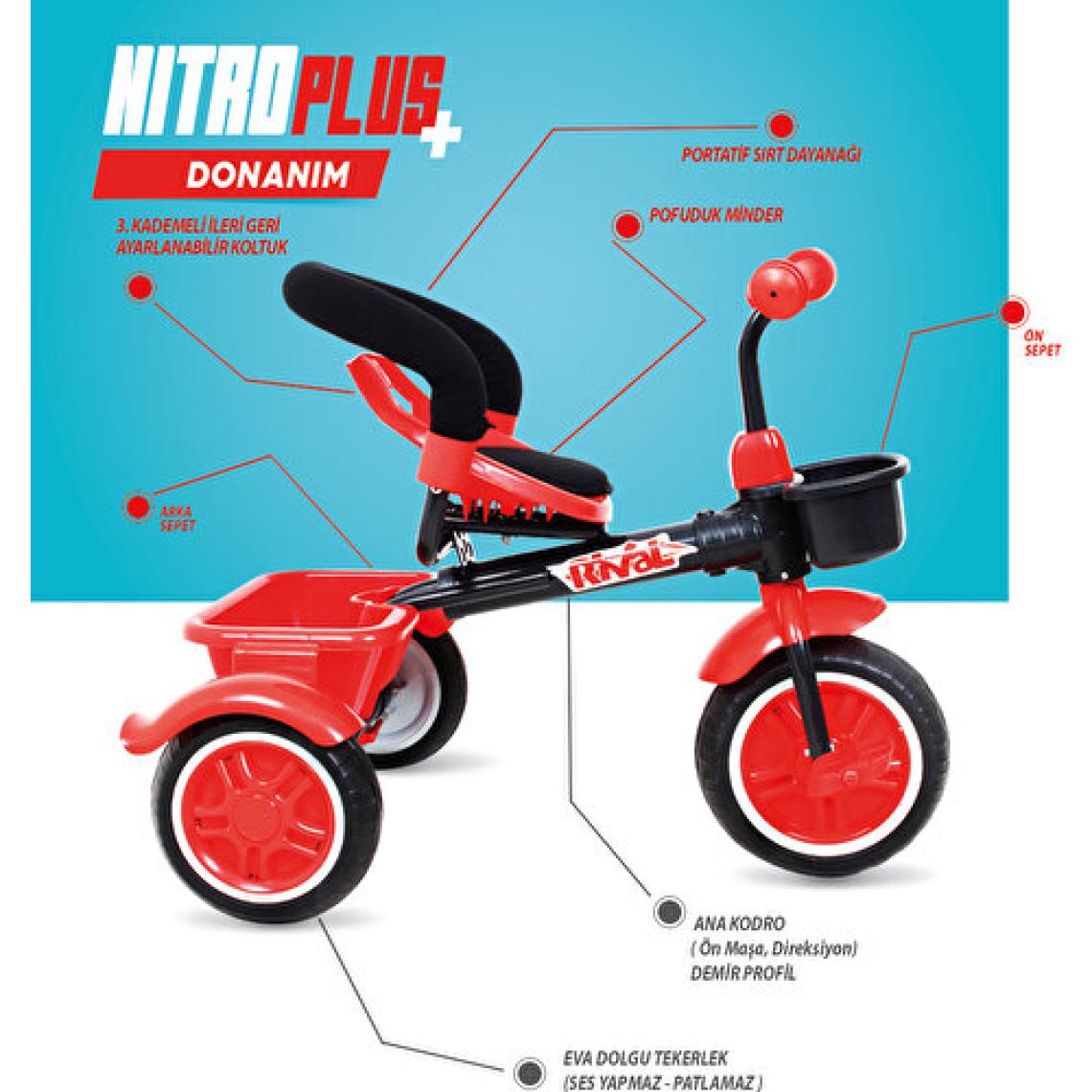 Rival RV502 Nitro Plus Fuşya 3 Tekerlekli Bisiklet
