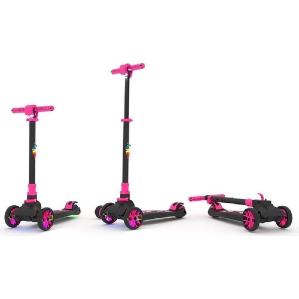 Çekirdek Zeka Winky Scooter Işıklı 3 Tekerli Katlanabilir Pembe