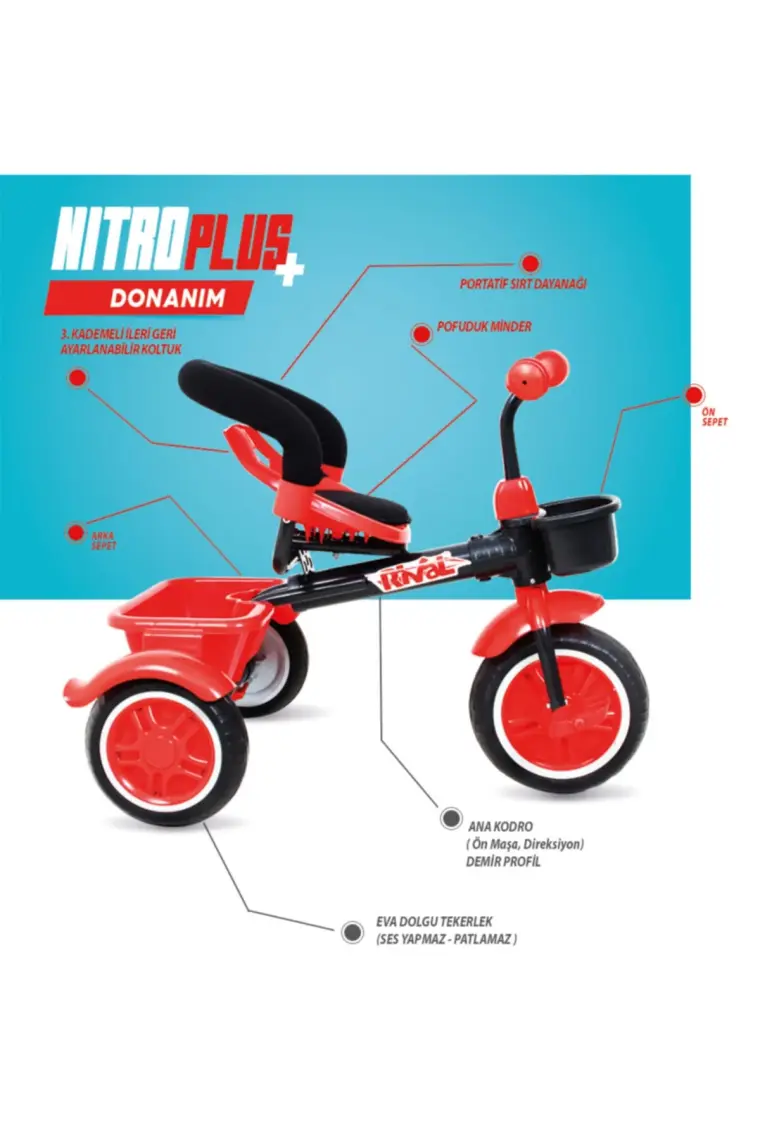 Rival Nitro Plus Bebek Üç Teker Çocuk Bisikleti
