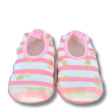 First Step Ananas Baskılı Varak Pembe Kız Çocuk Kaydırmaz Tabanlı Deniz AYAKKABISI-F-7018