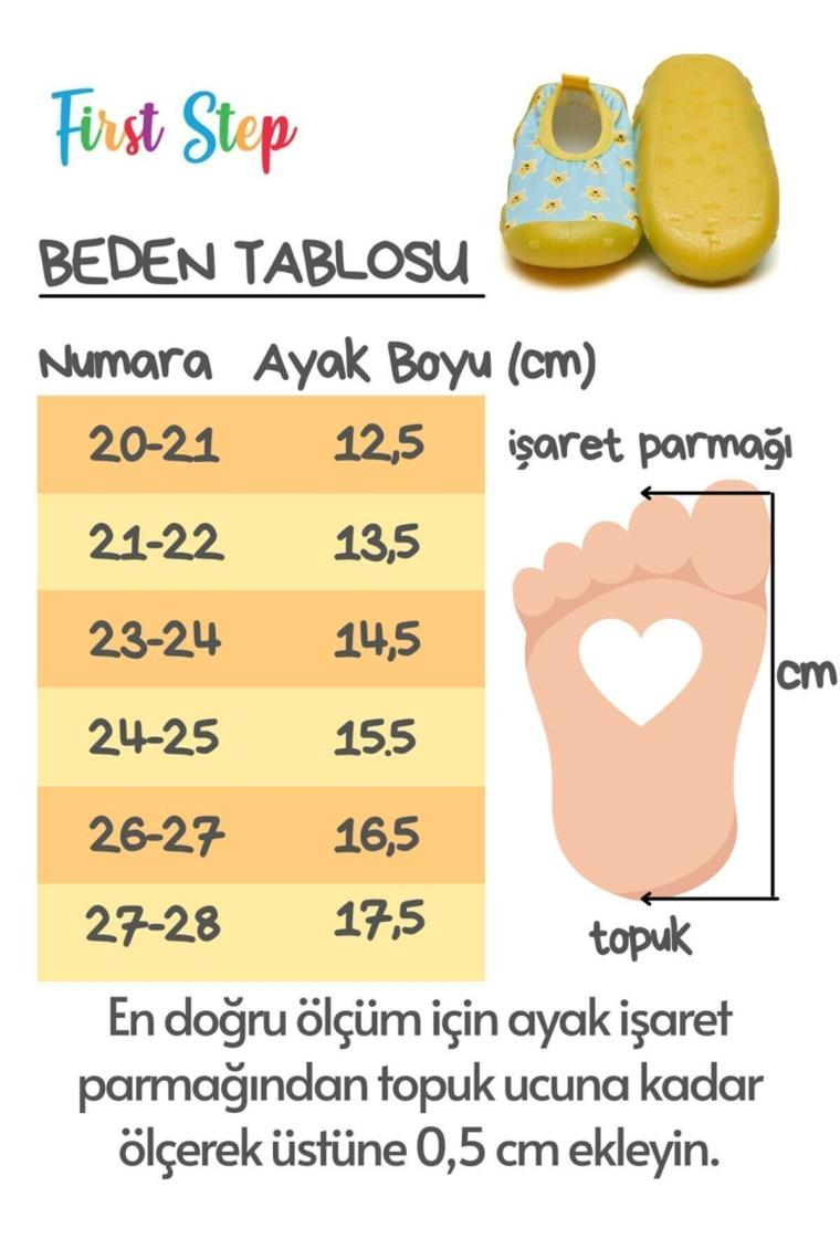 First Step Turuncu Kız Çocuk Kaydırmaz Tabanlı Deniz Ayakkabısı