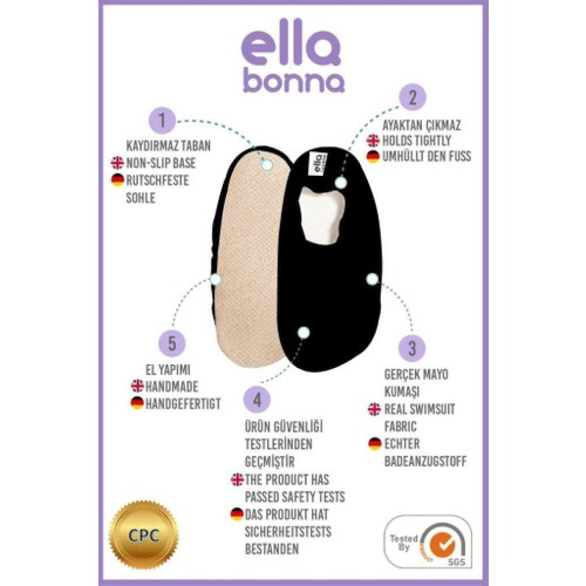 Ella Bonna Kaydırmaz Taban, Unisex Bebek, Çocuk Deniz Ayakkabısı, Havuz Patiği, Siyah