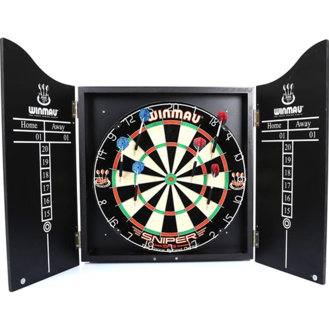 Winmau Profesyonel Dart Seti Winmau Sniper Dart Tahtası, 6 Adet Winmau Ok, Ahşap Kabin