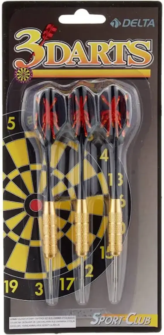 Delta 20 Gr. Dart Oku (3’lü Set) - Çelik Uç + Pirinç Gövde + Renkli Kanat - Dart Oku Seti