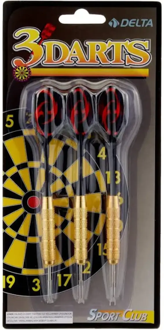 Delta 24 Gr. Dart Oku (3’lü Set) - Çelik Uç + Pirinç Gövde + Renkli Kanat - Dart Oku Seti