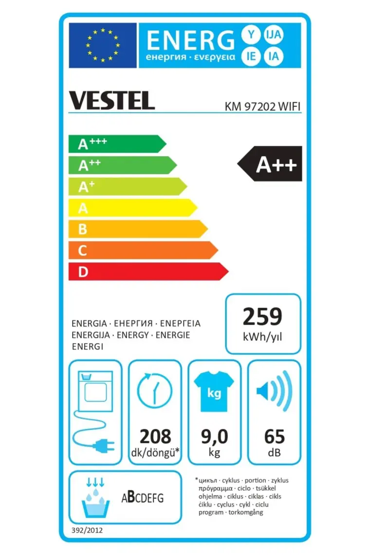 Vestel KM 97202 WiFi’li 9 Kg Isı Pompalı Kurutma Makinesi – A++ Enerji Sınıfı, Çocuk Kilidi, Akıllı Nem Sensörü, Hızlı Kurutma