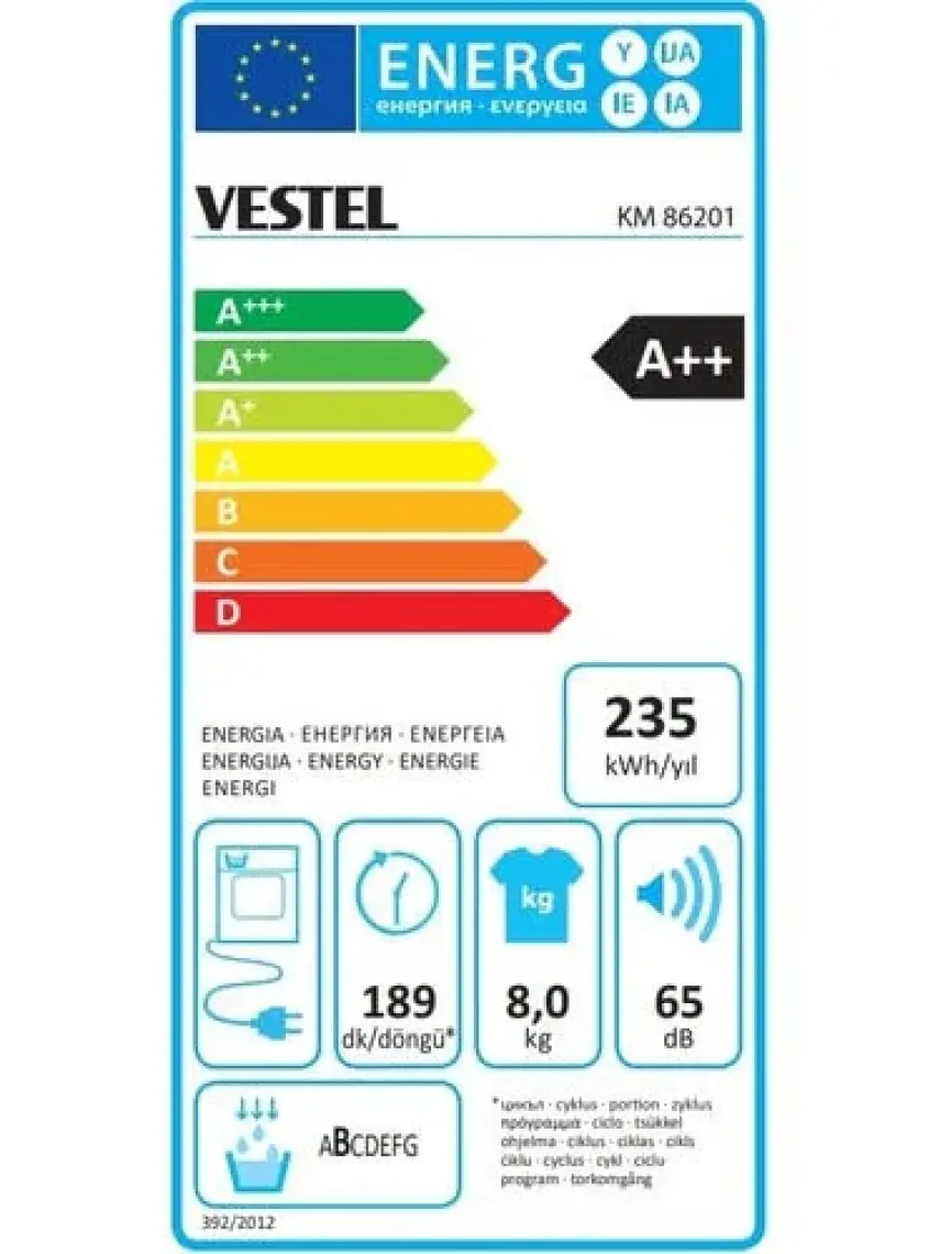 Vestel  Km 86201 8 kg Kurutma Makinesi