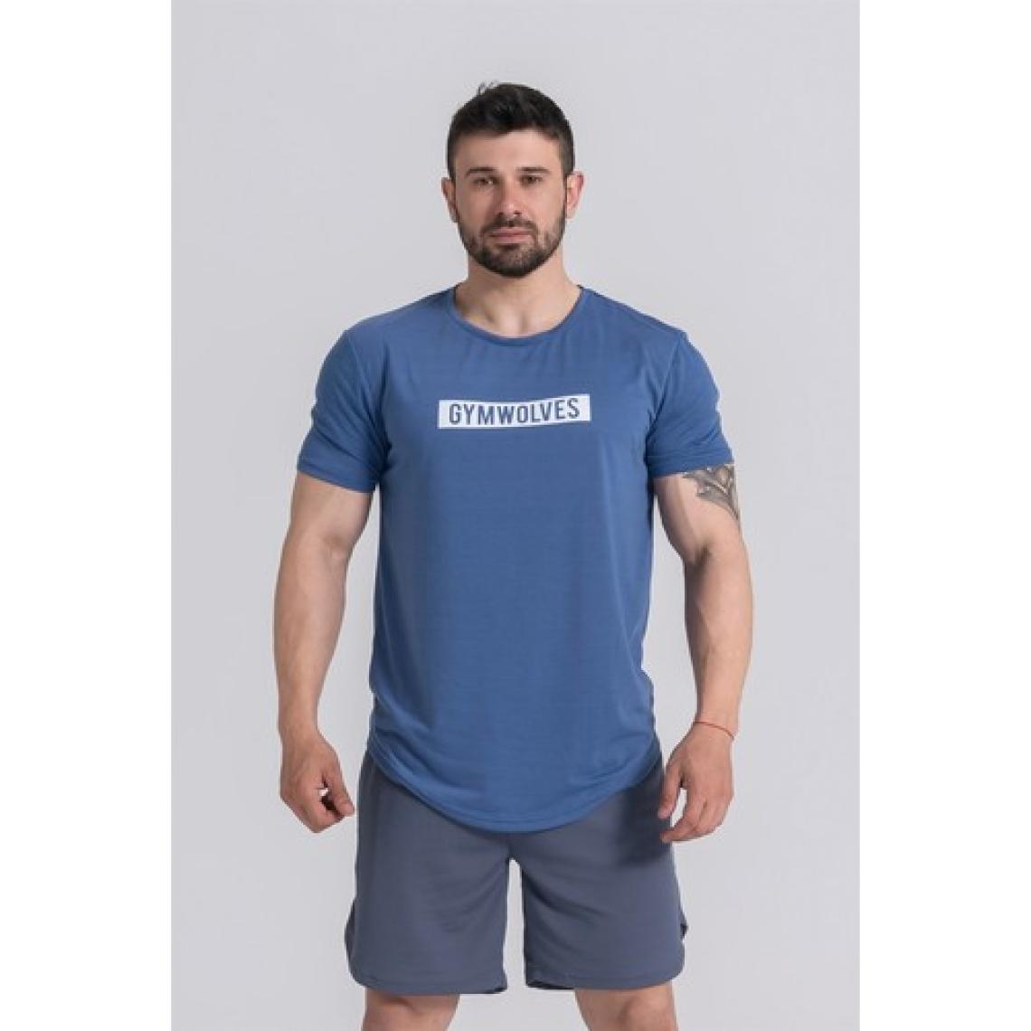 Gymwolves  Erkek Spor T-Shirt  | İndigo | Workout T-Shirt |