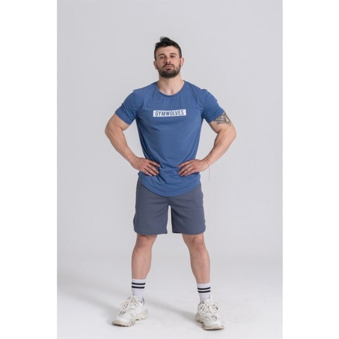 Gymwolves  Erkek Spor T-Shirt  | İndigo | Workout T-Shirt |