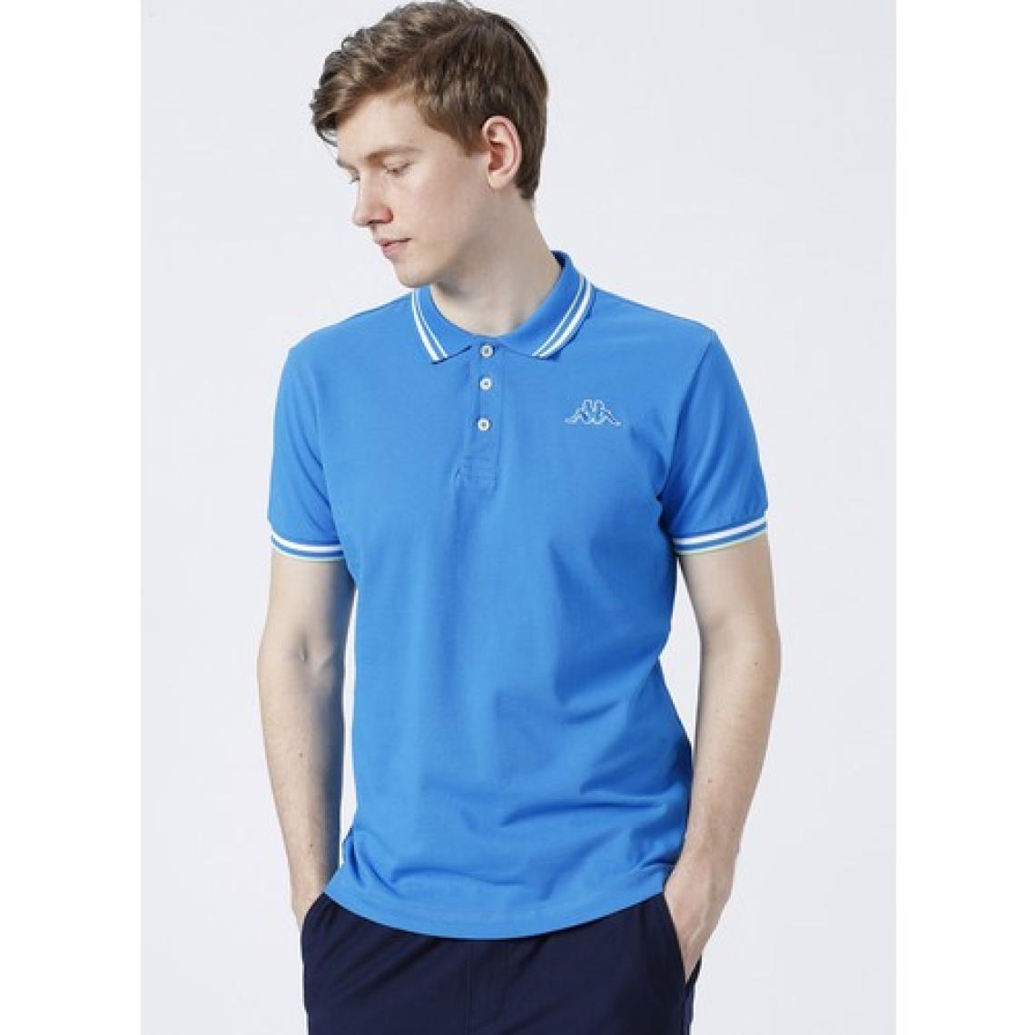 Kappa Logo Maltax 5 Mss Erkek Mavi-Beyaz-Fıstık Yeşili Regular Fit Polo Yaka Tişört