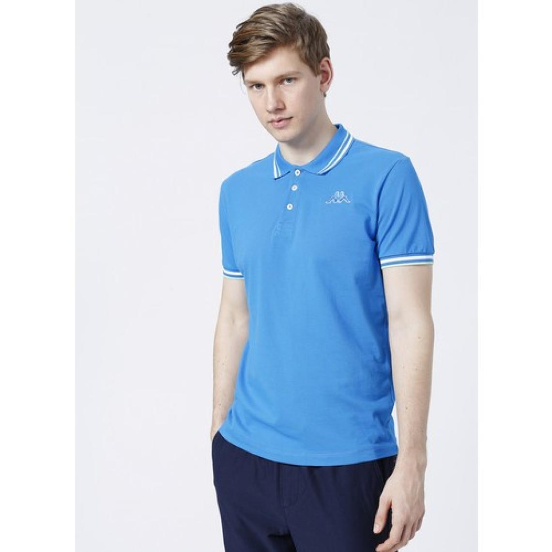 Kappa Logo Maltax 5 Mss Erkek Mavi-Beyaz-Fıstık Yeşili Regular Fit Polo Yaka Tişört