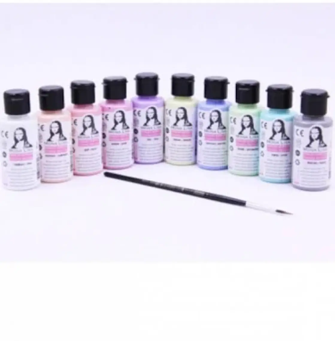 Mona Lisa Chalky Pastel Akrilik Boya 10 Renk x 40 ml + Fırça