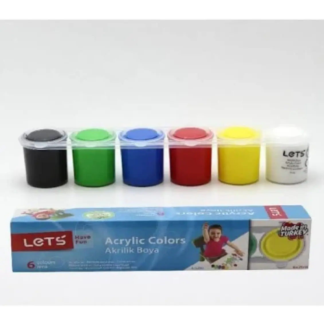 Lets 6 Renk Akrilik Boya Şişede 6x25 ml.