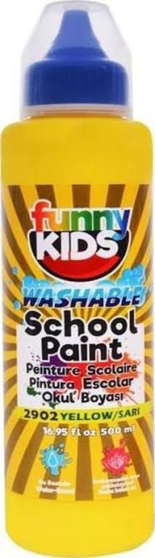 Funny Kids Yıkanabilir Okul Boyası 500 cc - Sarı 2902