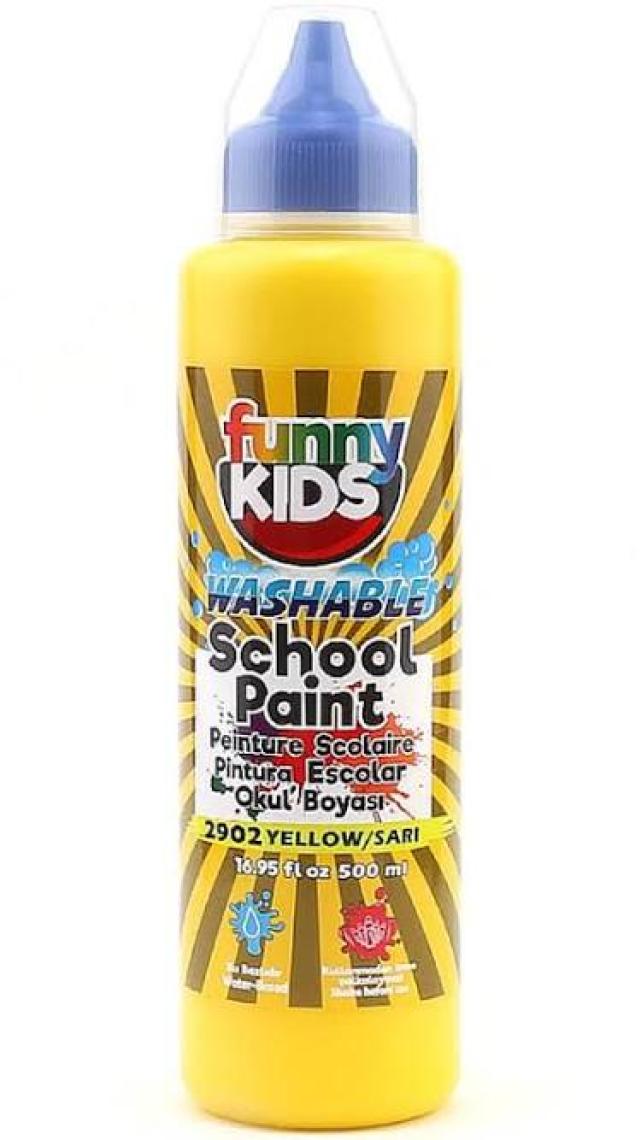Funny Kids Yıkanabilir Okul Boyası 500 cc - Sarı 2902