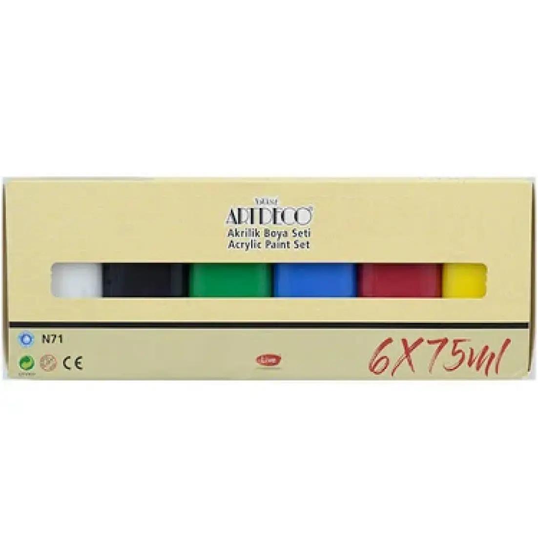 Artdeco Akrilik Boya Set Canlı Renkler 6 x 75ml 070I