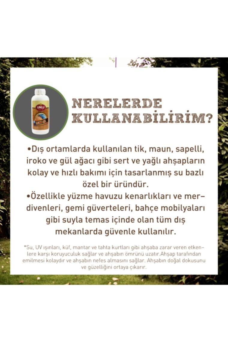 Ünlü Boya Protect Aqua Su Bazlı Teak Oıl (Tik Yağı) 1L