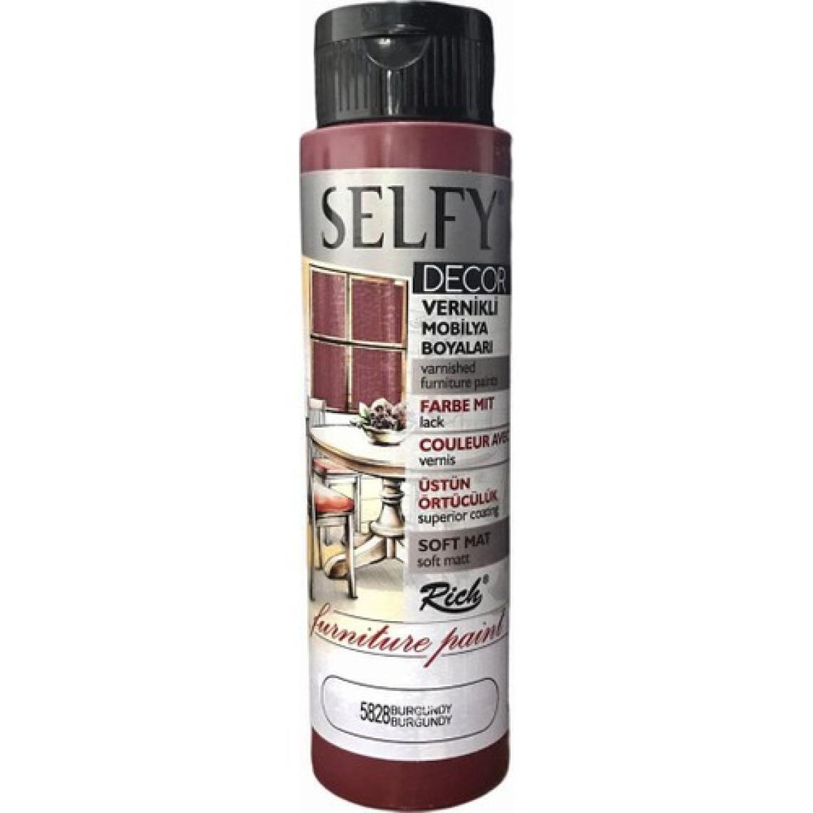 Rich Selfy Decor Vernikli Boya 500 cc - Burgundy 5828