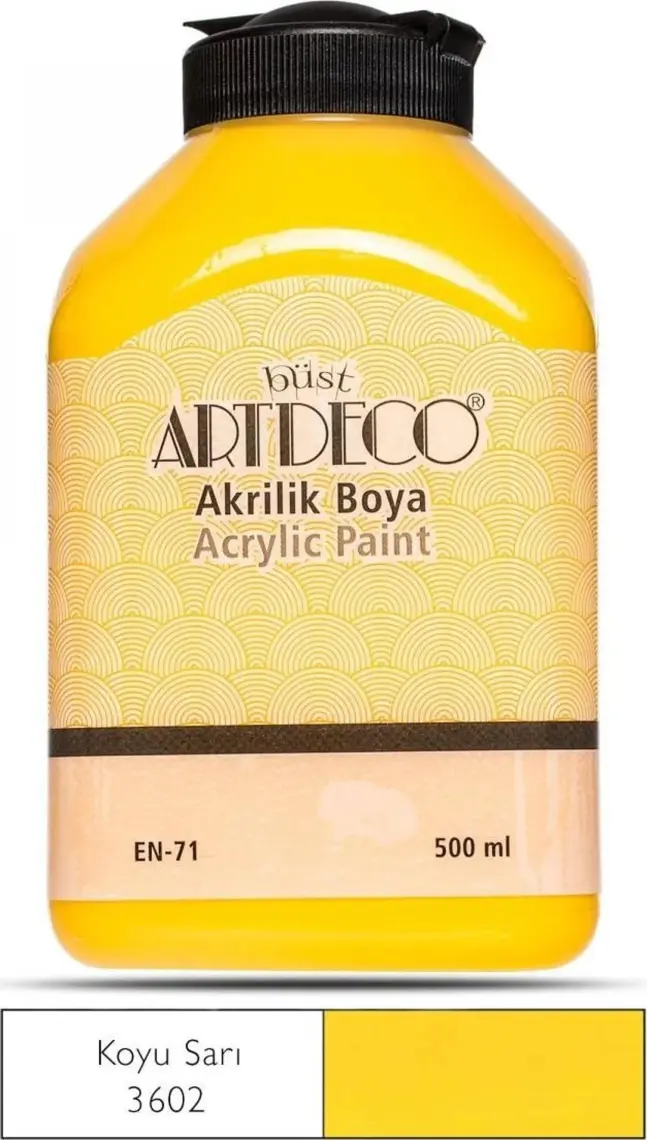 Artdeco Akrilik Ahşap Boyası 500 ml 3602 Koyu Sarı