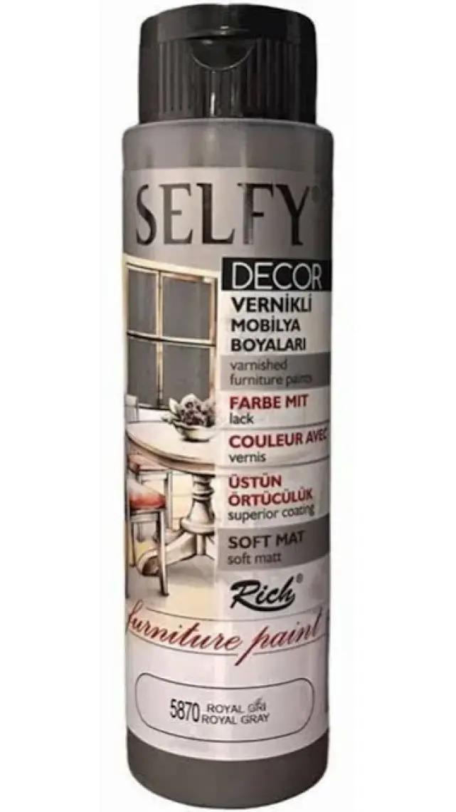 Rich Selfy Decor Vernikli Boya 500 cc - Royal Gri 5870