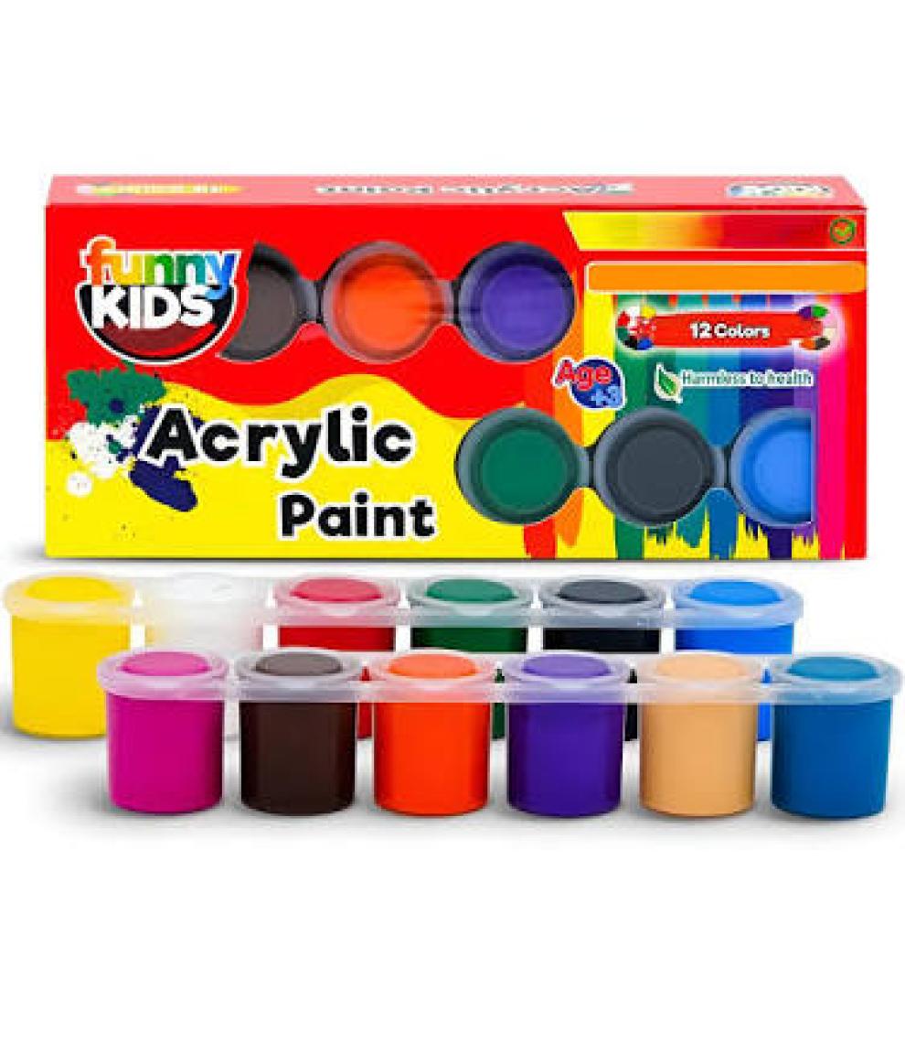 Funny Kids 1550 Akrilik Boya 12 x 25 ml