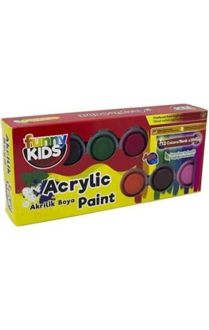 Funny Kids 1550 Akrilik Boya 12 x 25 ml