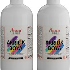 Red Rose Beyaz Akrilik Boya 2'li Set 2X120 ml Dekoratif, Hobi Amaçlı, Sanatsal, Canlı Renkler