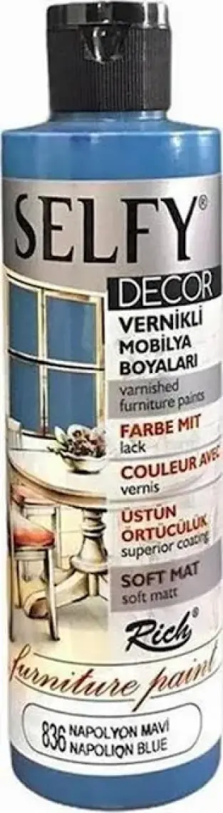 Rich Selfy Decor Vernikli Boya 240 cc - Napolyon Mavi 836