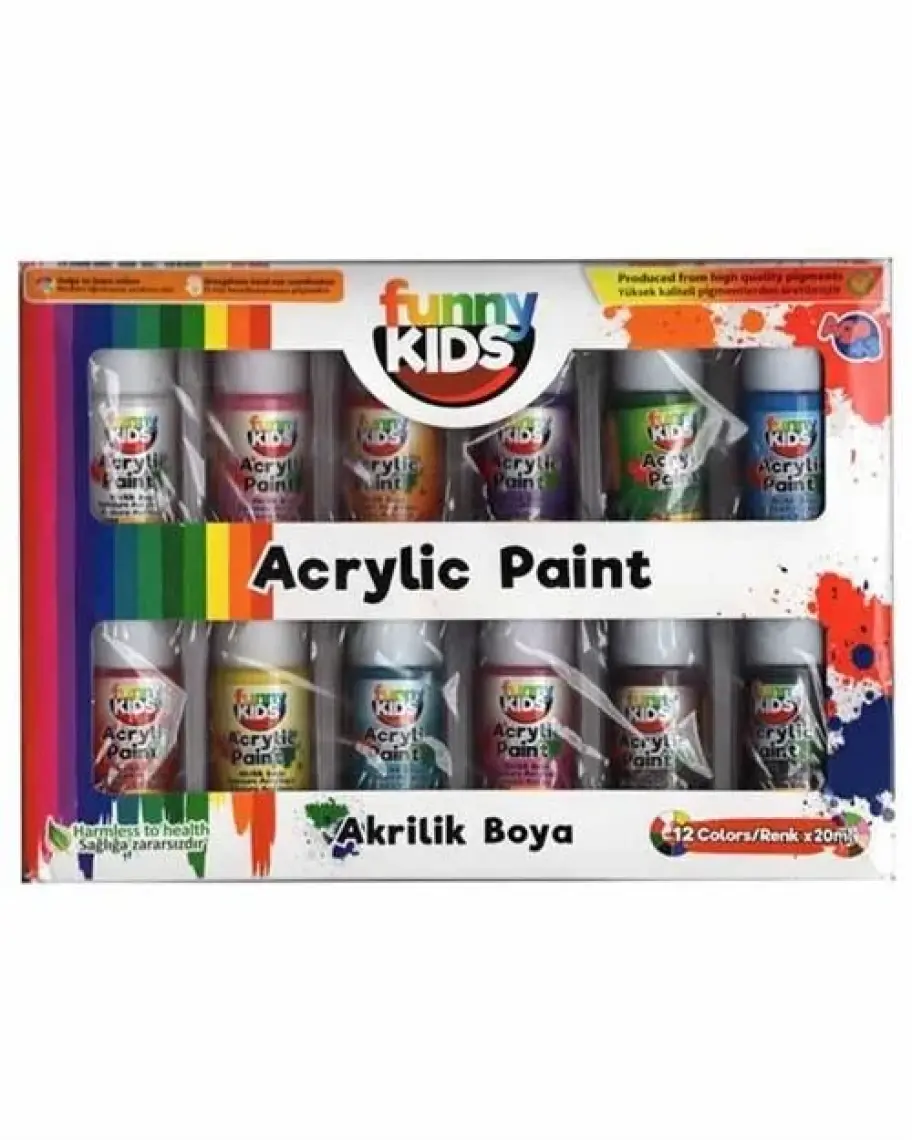 Funny Kids Akrilik Boya 12'li Set 20 ml 1950