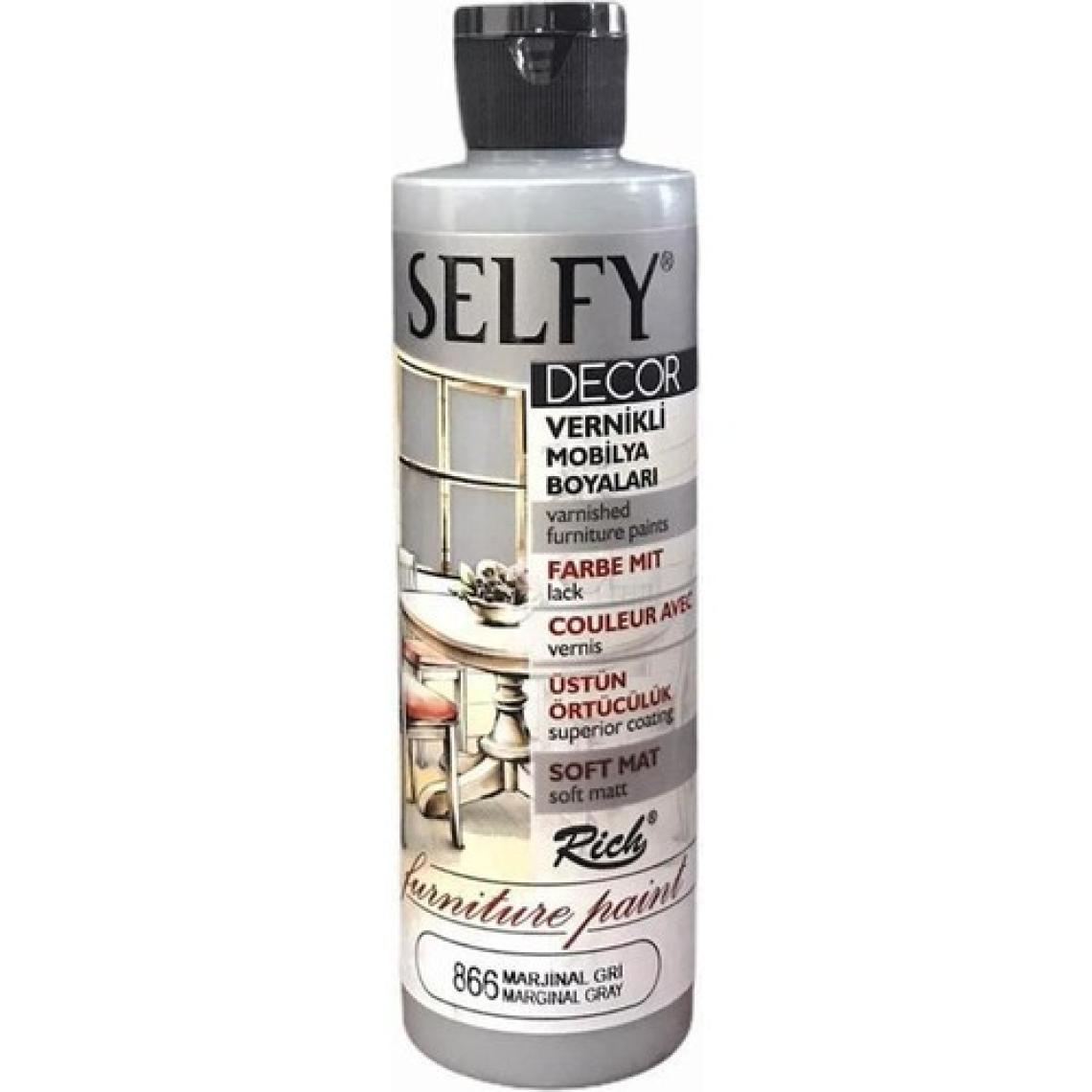 Rich Selfy Decor Vernikli Boya 240 cc - Marjinal Gri 866