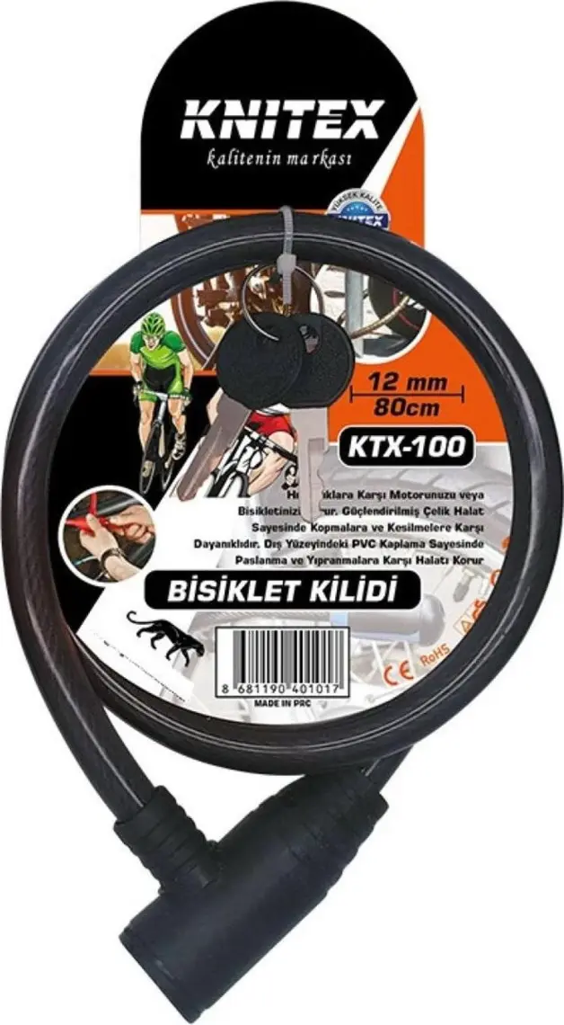 Knitex Bisiklet Kilidi 12X80CM KTX100