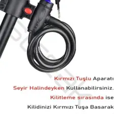 Streak Anahtarlı Çelik Kilit Bisiklet Motosiklet Güvenlik Kilidi Bebek Arabası