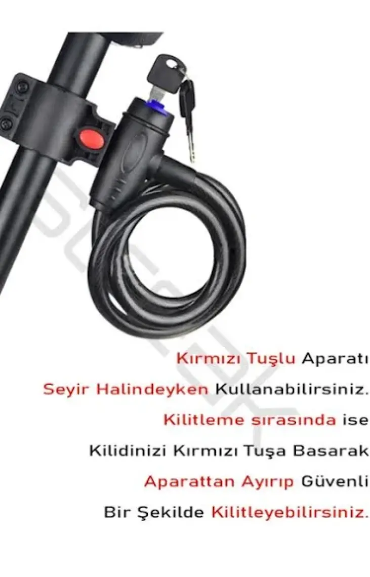 Streak Anahtarlı Çelik Kilit Bisiklet Motosiklet Güvenlik Kilidi Bebek Arabası