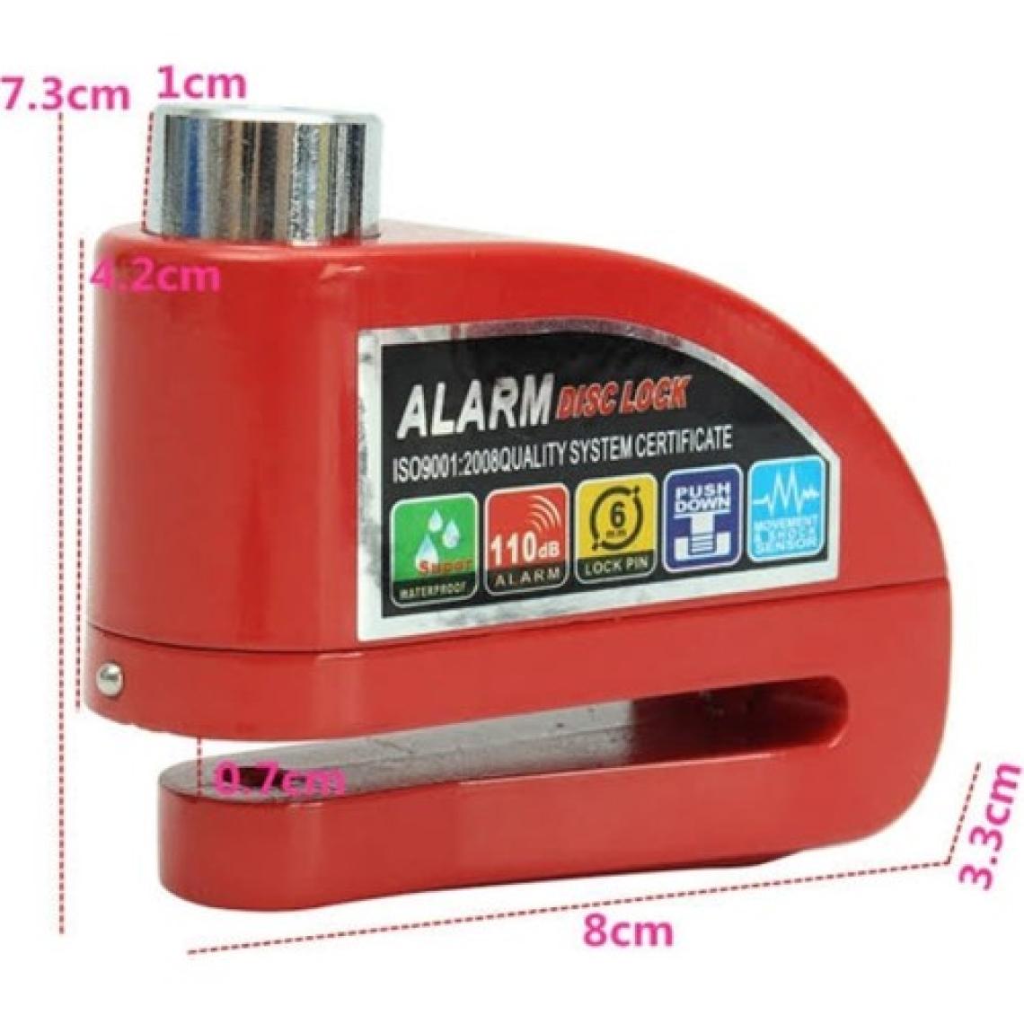 Locks Lock Alarmlı Motosiklet Çelik Gövdeli Disk Kilidi 110DSB 6mm