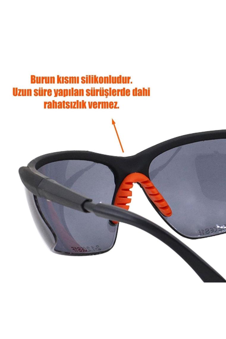 Bisiklet Güneş Gözlüğü Yüz Ayarlı Silikon Burunlu Bisikletçi Gözlük S600 Füme