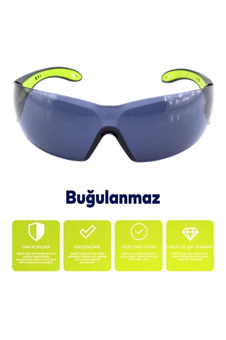 Bisiklet Koşu Güneş Gözlüğü Uv Korumalı Sporcu Bisikletçi Buğulanmaz Gözlük Füme Silikon Kulaklık