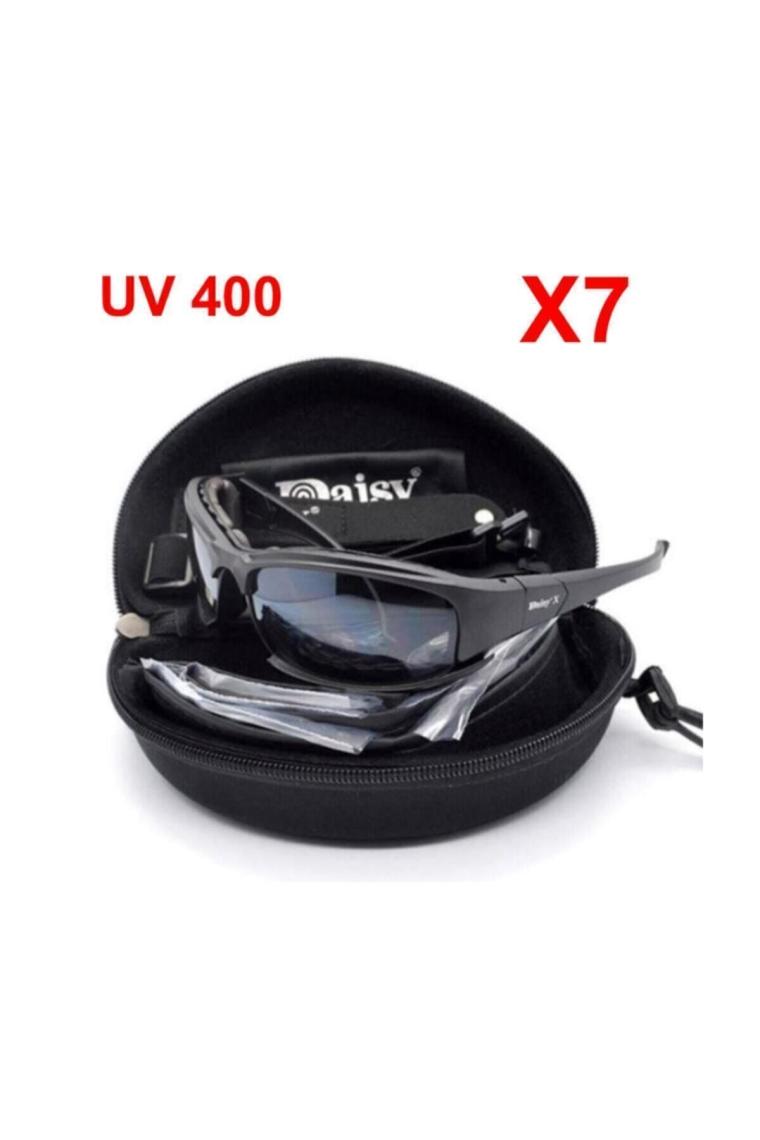 X7 Uv400 Polarize Değişebilir 4 Lensli Motorsiklet Gözlüğü