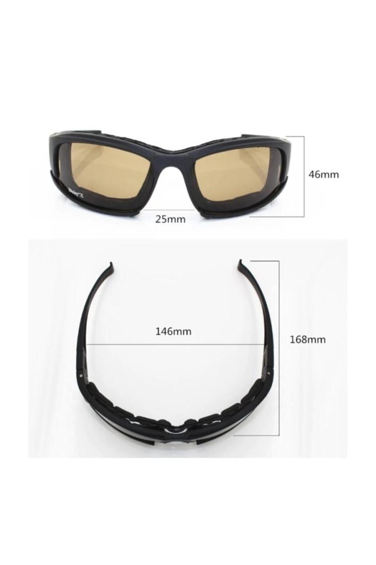 X7 Uv400 Polarize Değişebilir 4 Lensli Motorsiklet Gözlüğü