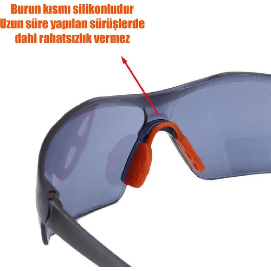Bisiklet Güneş Gözlüğü Uv Korumalı Silikon Burunlu Bisikletçi Gözlük Füme