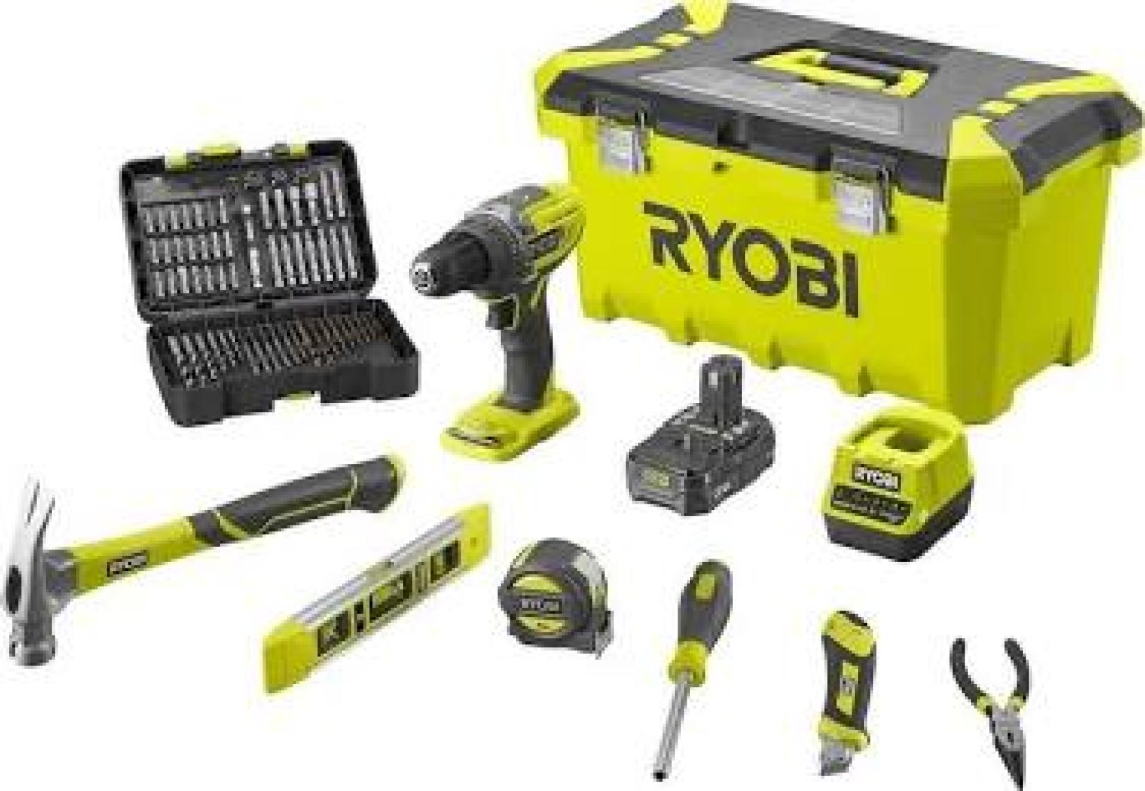Ryobi R18PD3-120TAH Akülü Darbeli Matkap Set 18V 2,0AH