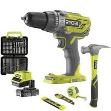 Ryobi R18PD3-120TAH Akülü Darbeli Matkap Set 18V 2,0AH