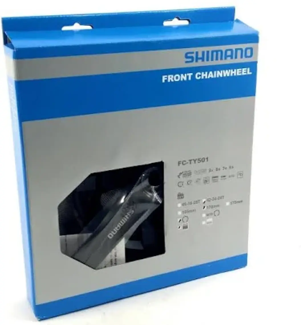 SHIMANO FC-TY501 6/7/8 Vites 42/34/24T 170mm Zincir Korumalı Siyah Aynakol